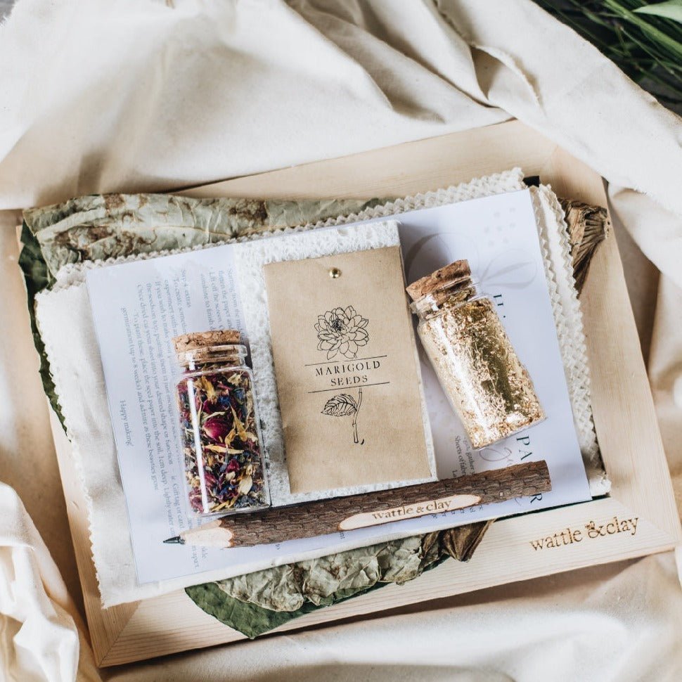 papermaking kit with dried roses