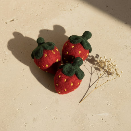 three-felt -strawberries-