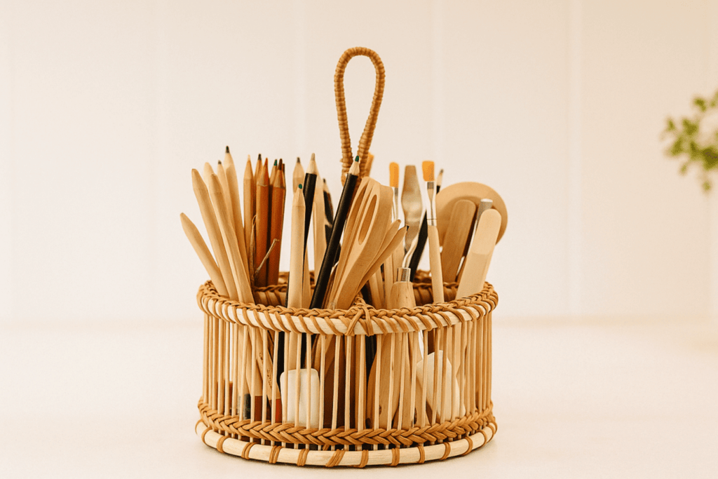 Basket Buddy - Ratten Desk Organiser - Wattle&Clay