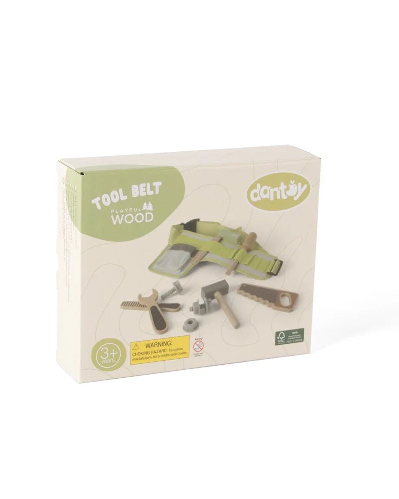 Dantoy - Playful Wood - Tool Belt (11 pcs) - Wattle&Clay