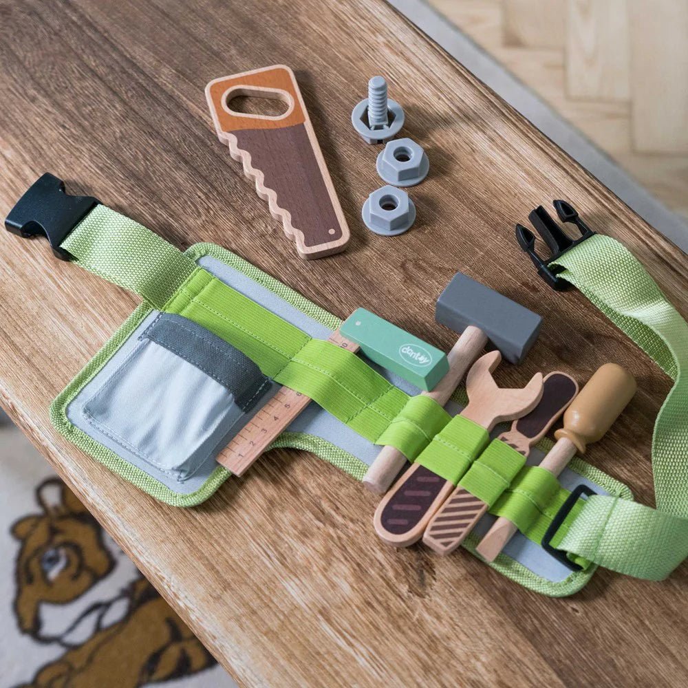Dantoy - Playful Wood - Tool Belt (11 pcs) - Wattle&Clay