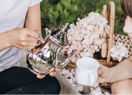 Deluxe Silver & Enamel Picnic Tea Set | 7 Piece Collection - Wattle&Clay