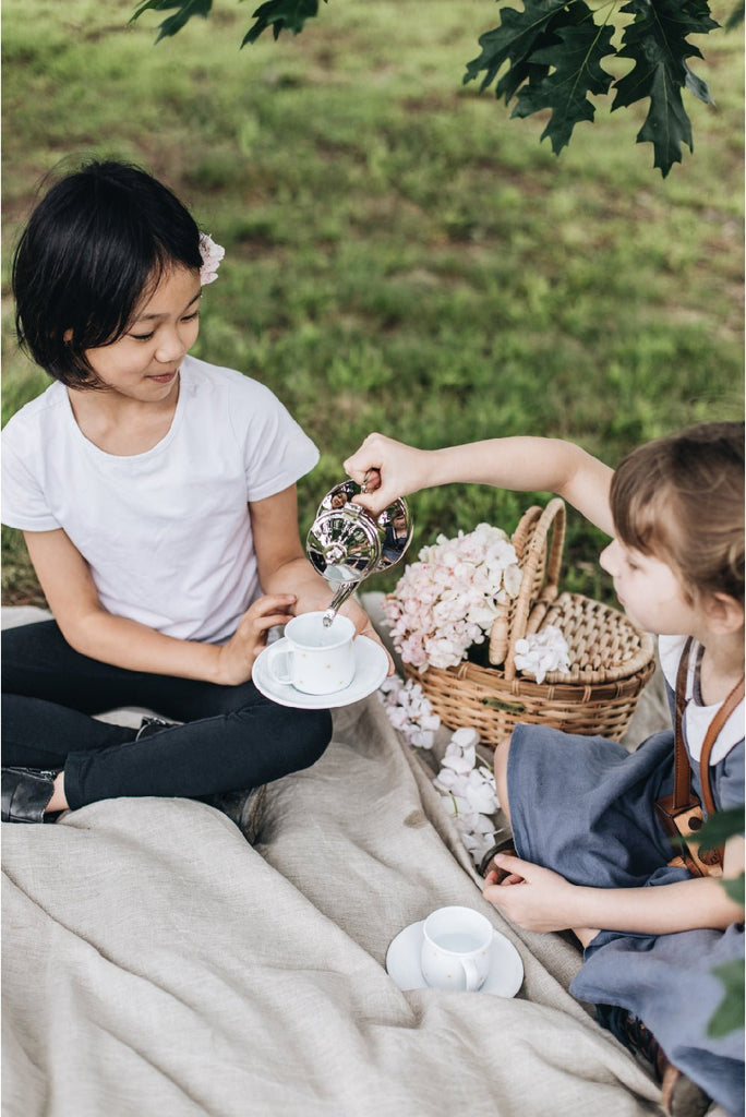 Deluxe Silver & Enamel Picnic Tea Set | 7 Piece Collection - Wattle&Clay