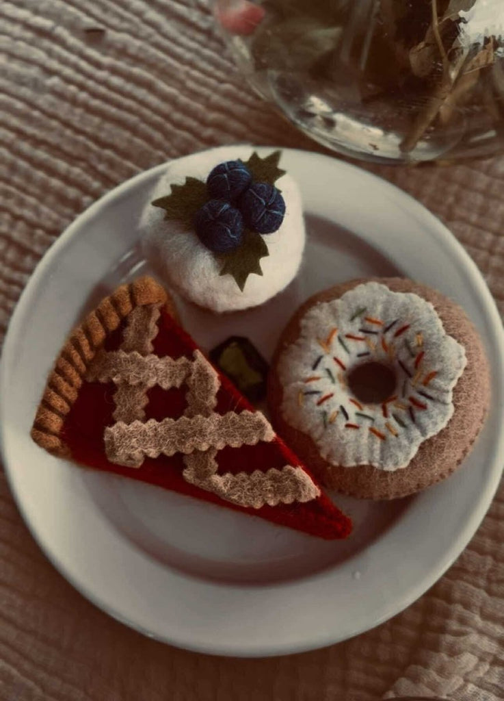 Felt Cakes and Teabags Set - Heirloom Fair Trade Felt Treat Collection - Wattle&Clay