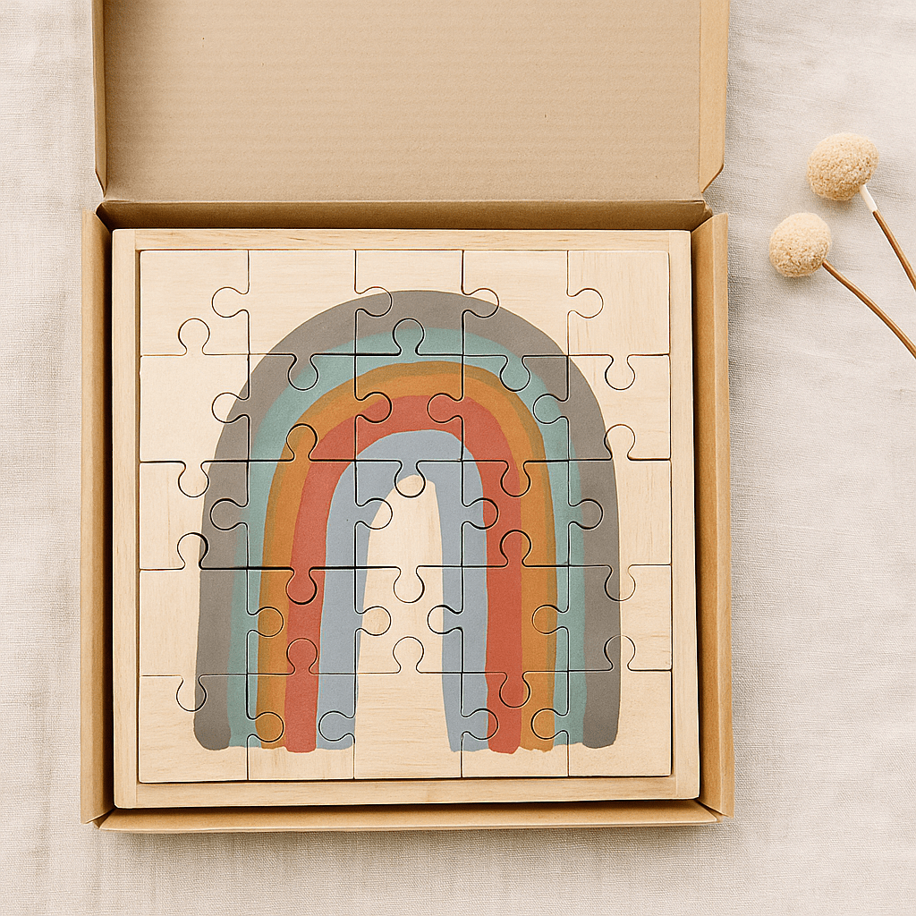 Papoose Rainbow Wooden Rainbow Puzzle (16pc) - Wattle&Clay