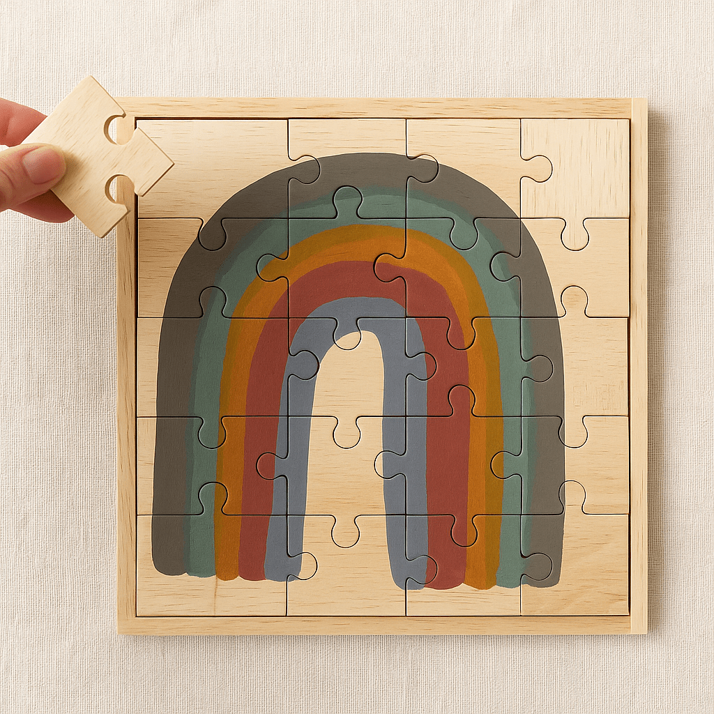 Papoose Rainbow Wooden Rainbow Puzzle (16pc) - Wattle&Clay