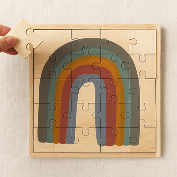 Papoose Rainbow Wooden Rainbow Puzzle (16pc) - Wattle&Clay