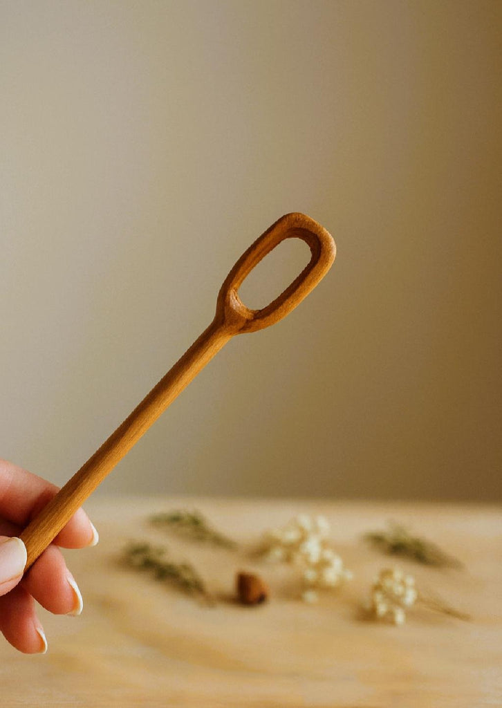 Papoose Teak Bubble Wand (1pc) - Wattle&Clay