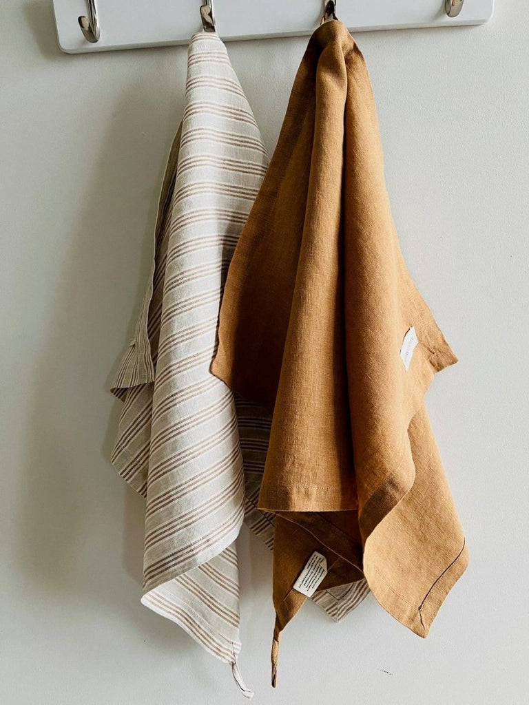 Pure French Linen Tea Towel - Biscuit - Wattle&Clay