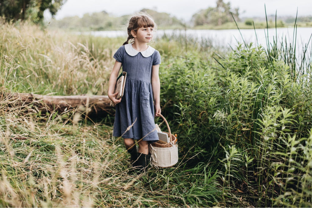 The Carryall Basket - Handwoven rattan and linen - Wattle&Clay