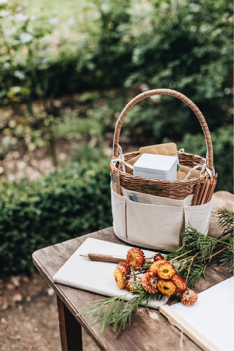 Gatherers Carryall Basket - Handwoven Rattan Basket- Wattle&Clay