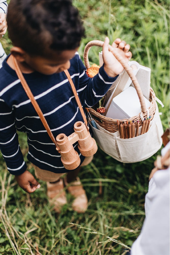 The Carryall Basket - Handwoven rattan and linen - Wattle&Clay
