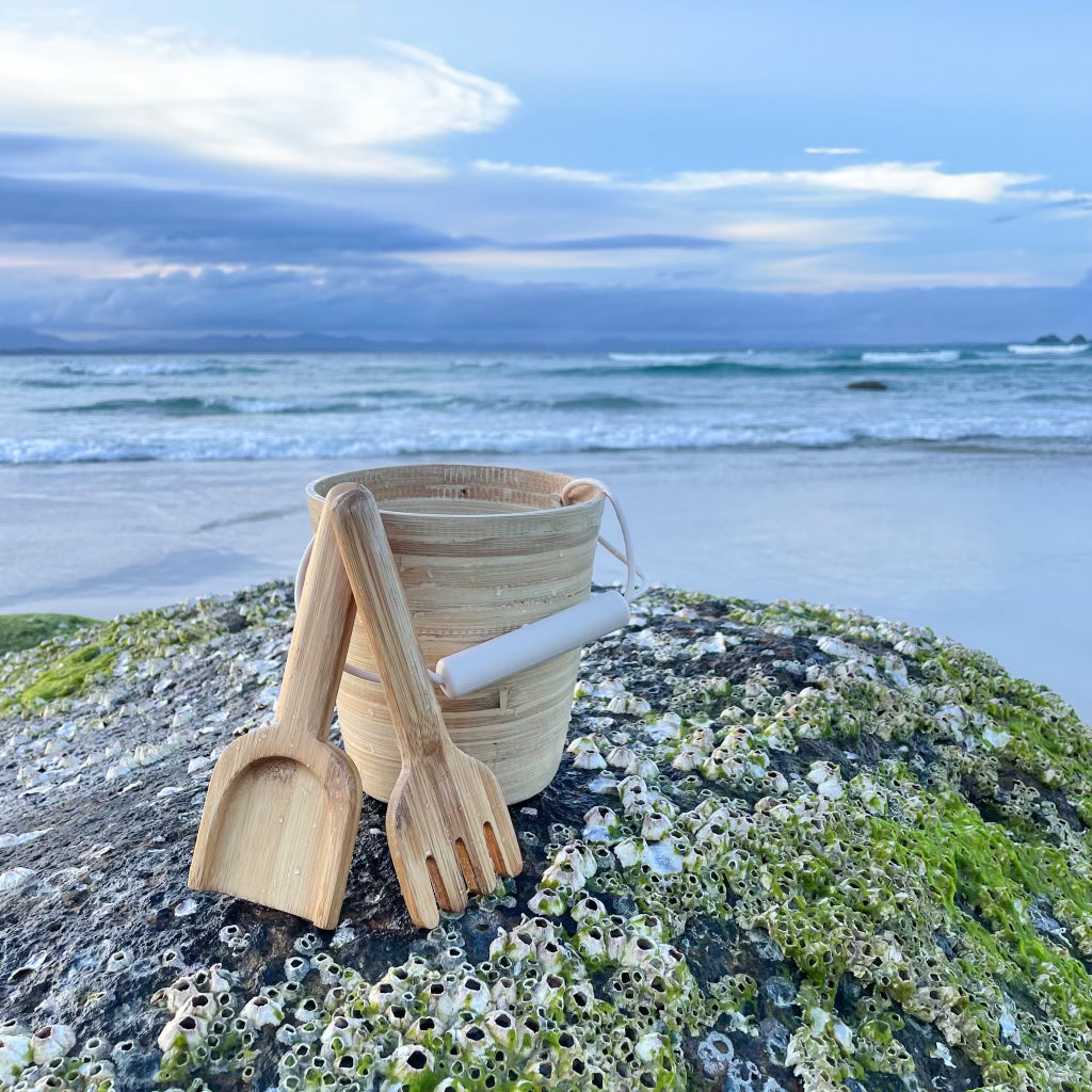 Bamboo Beach Bucket Set-3piece Beach Collection